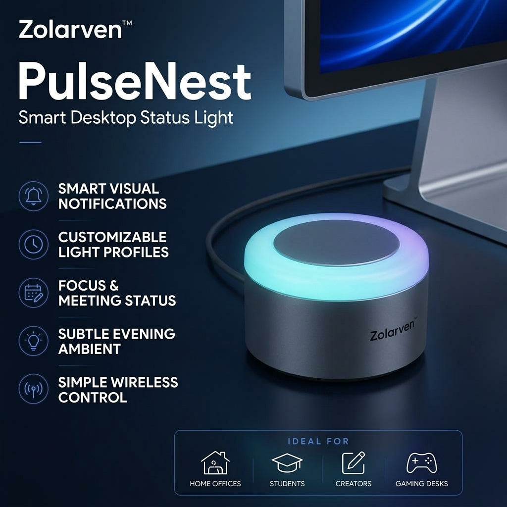 Zolarven™ PulseNest Smart Desktop Status Light
