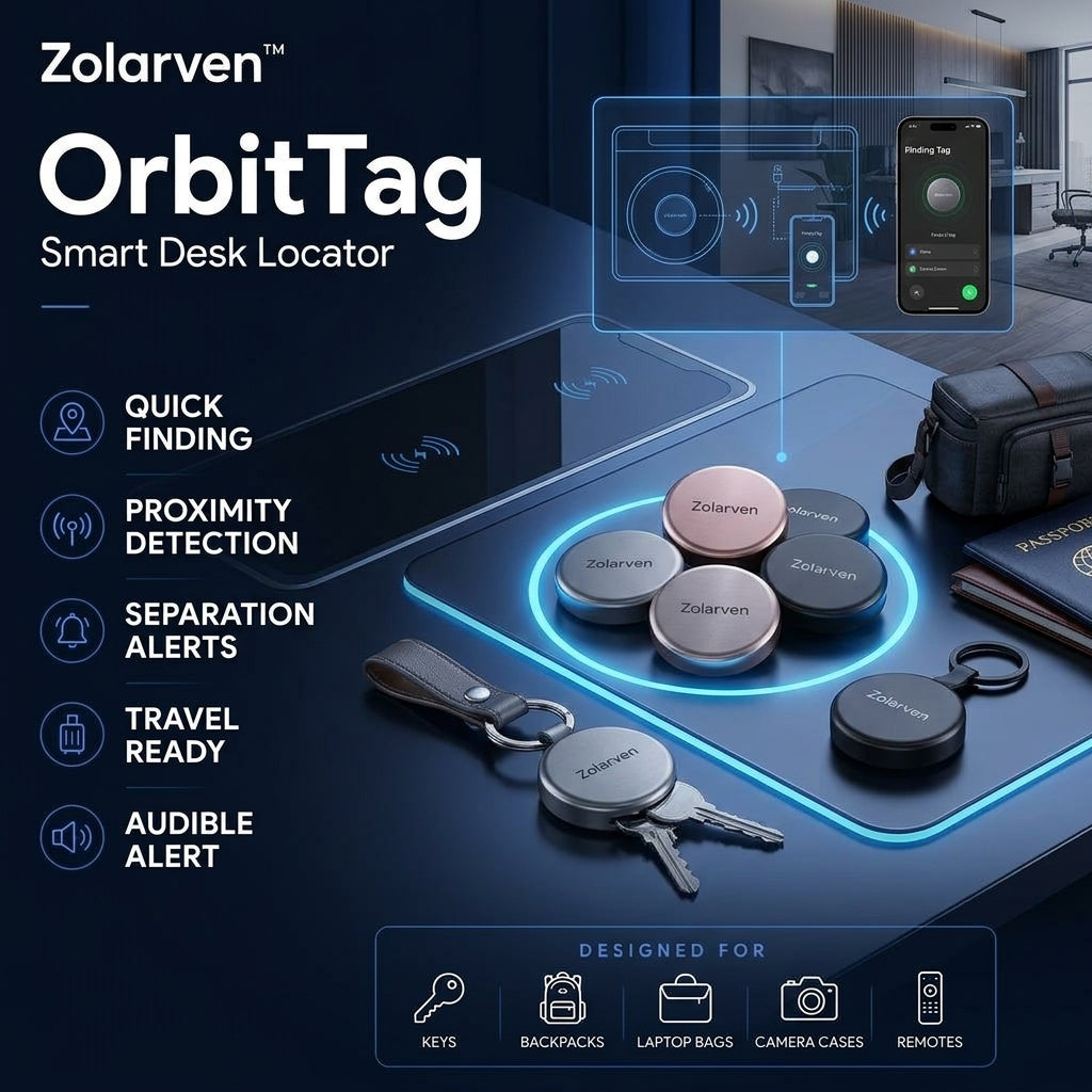 Zolarven™ OrbitTag Smart Desk Locator