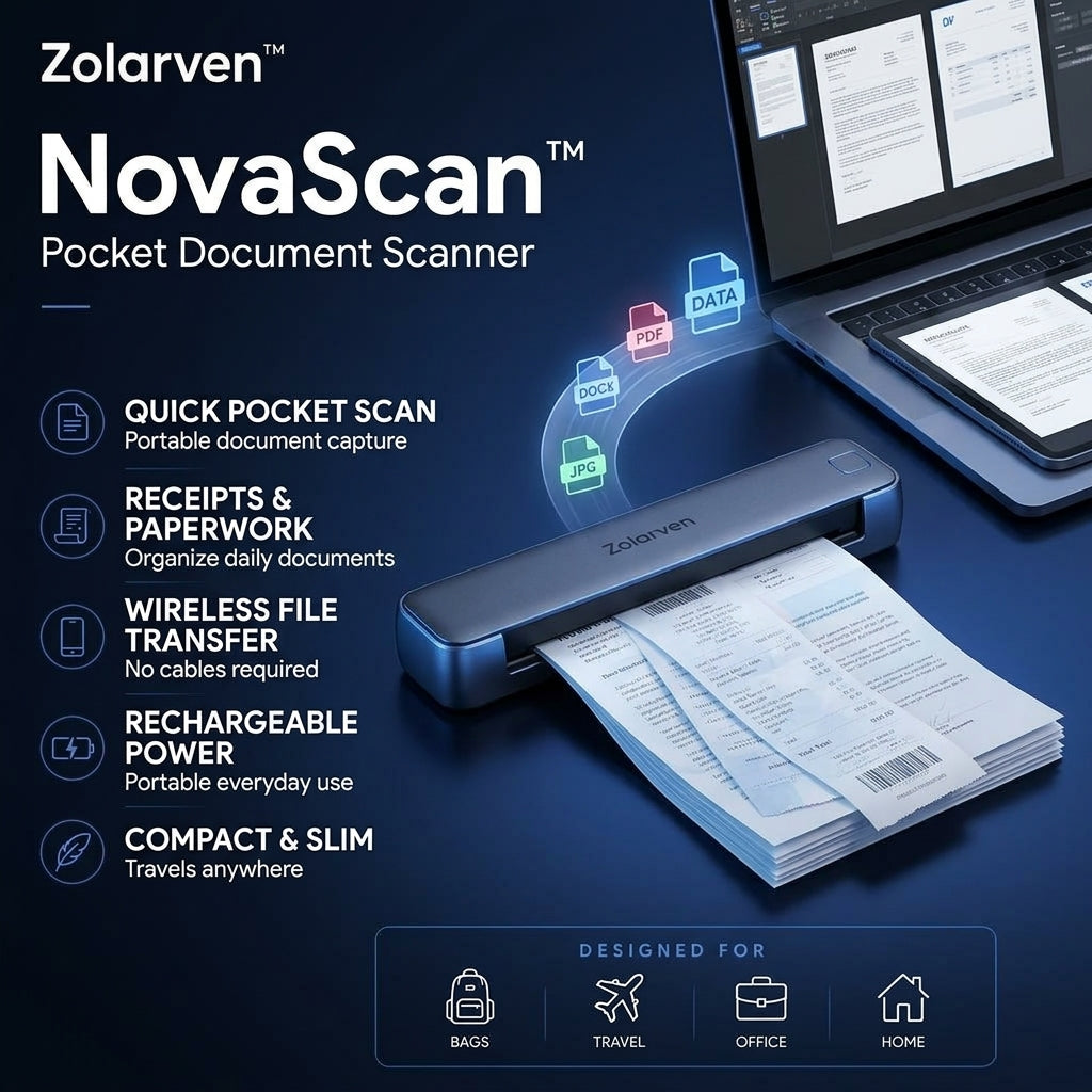 Zolarven™ NovaScan Pocket Document Scanner